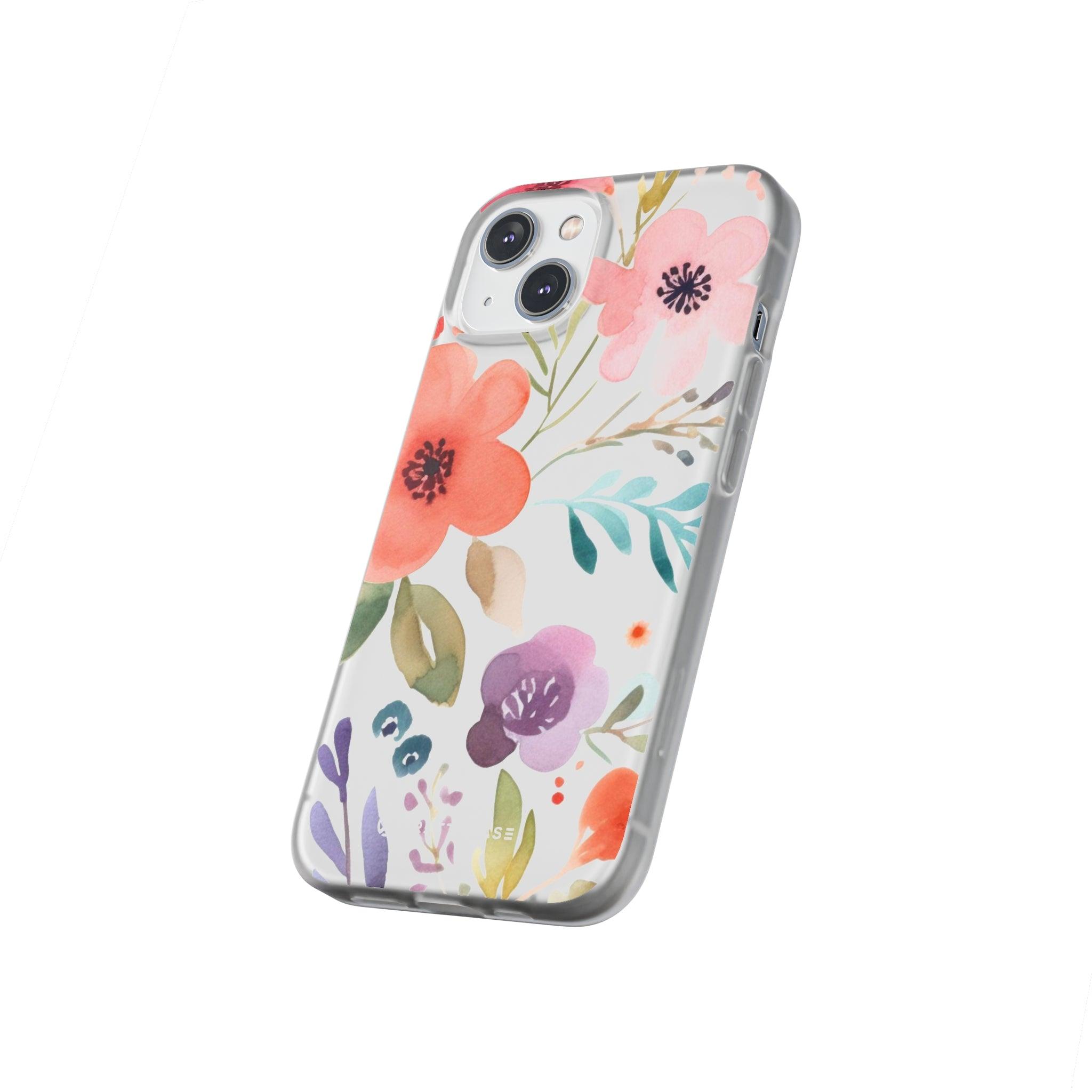 Pink Blue Flower Pattern Slim - PrettyKase