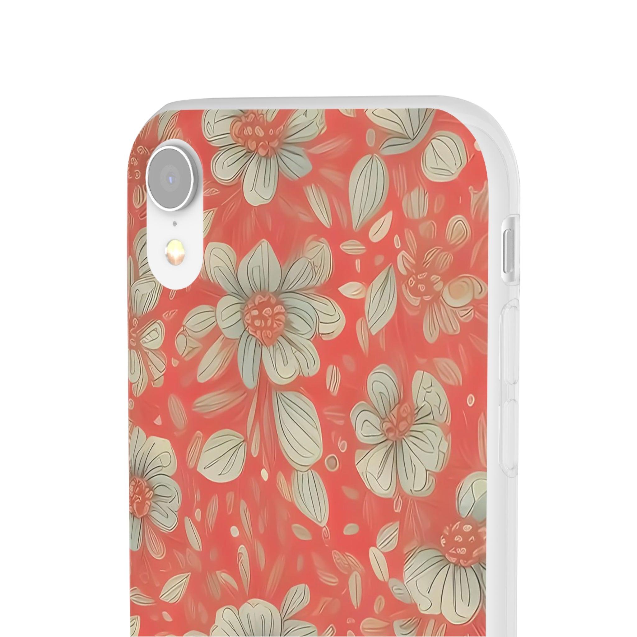 Red Orange Floral Slim - PrettyKase