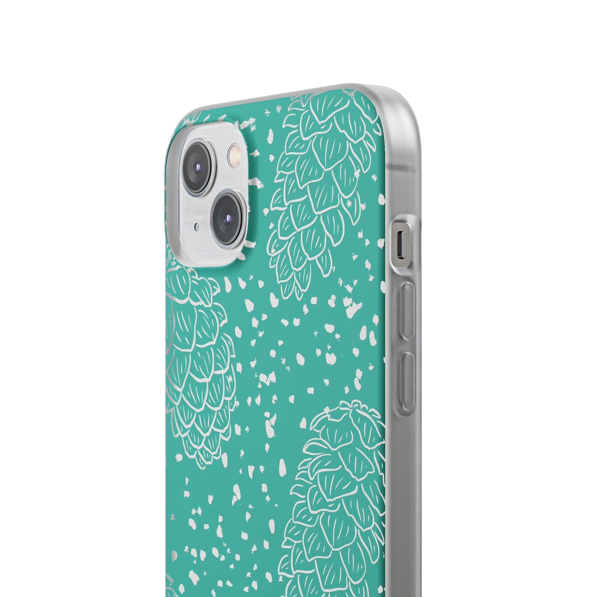 Teal Pinecones Slim - PrettyKase