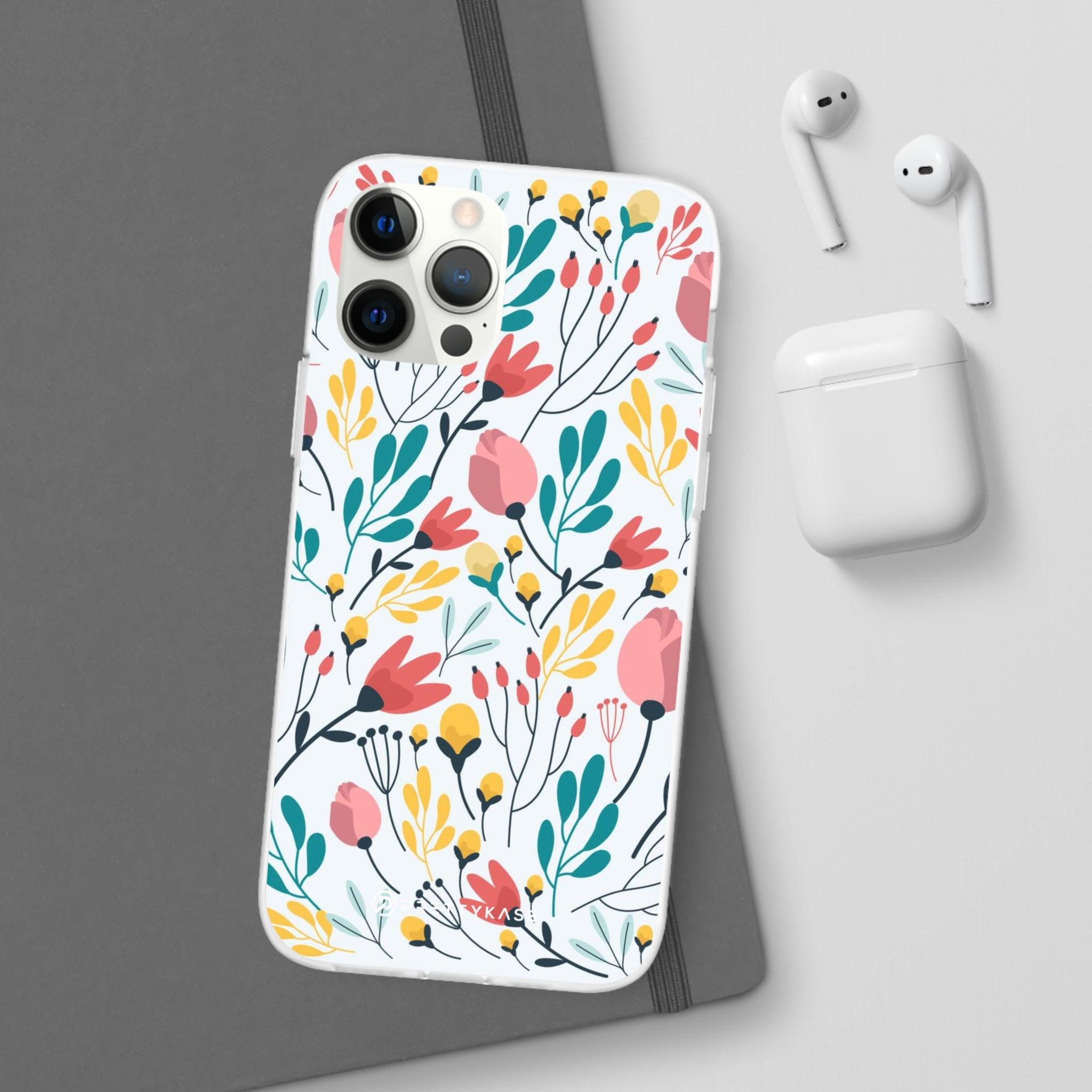 White Colorfull Flower Slim - PrettyKase