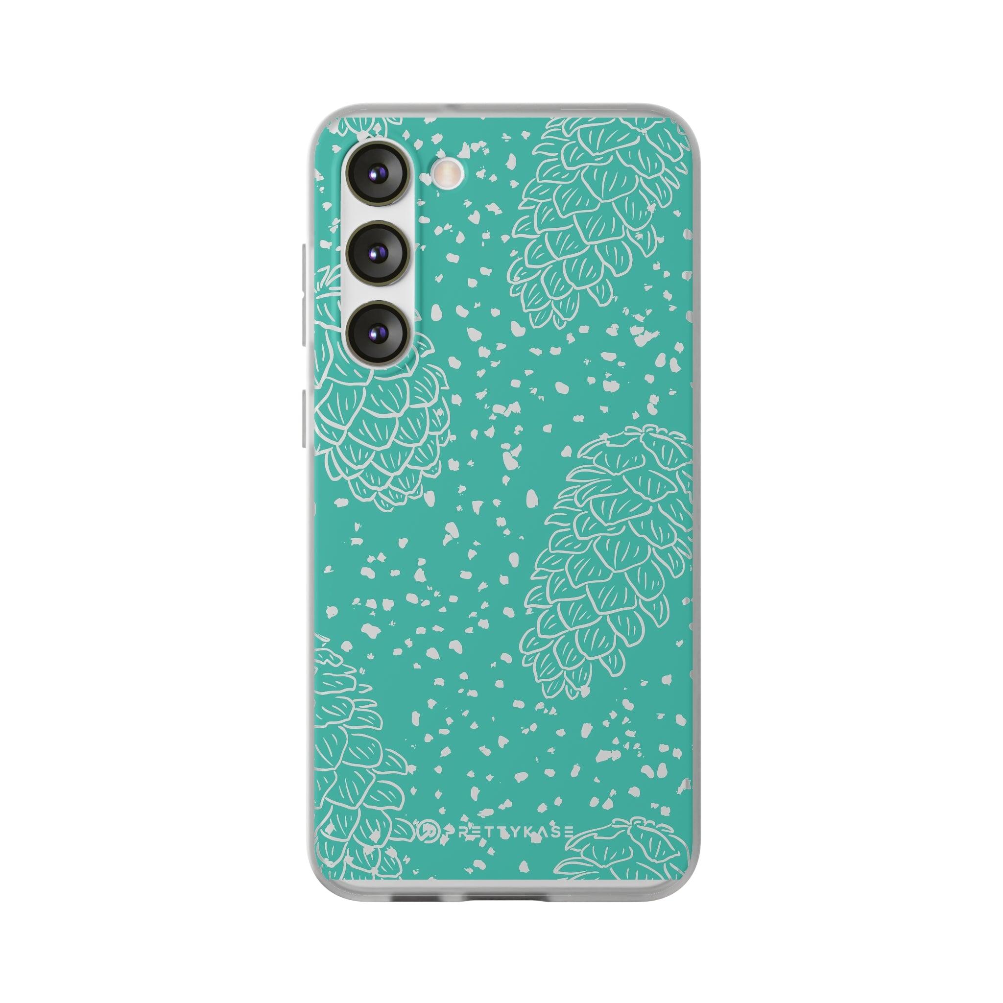 Teal Pinecones Slim - PrettyKase