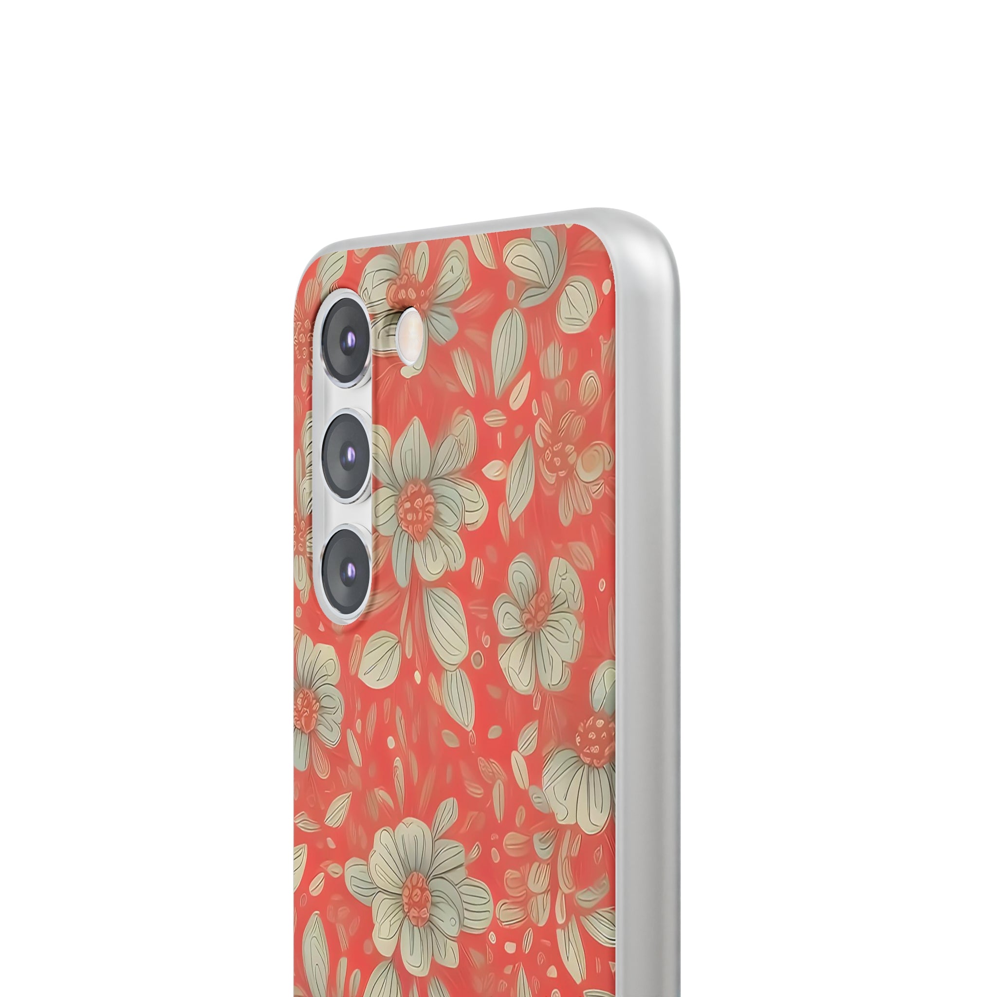 Red Orange Floral Slim