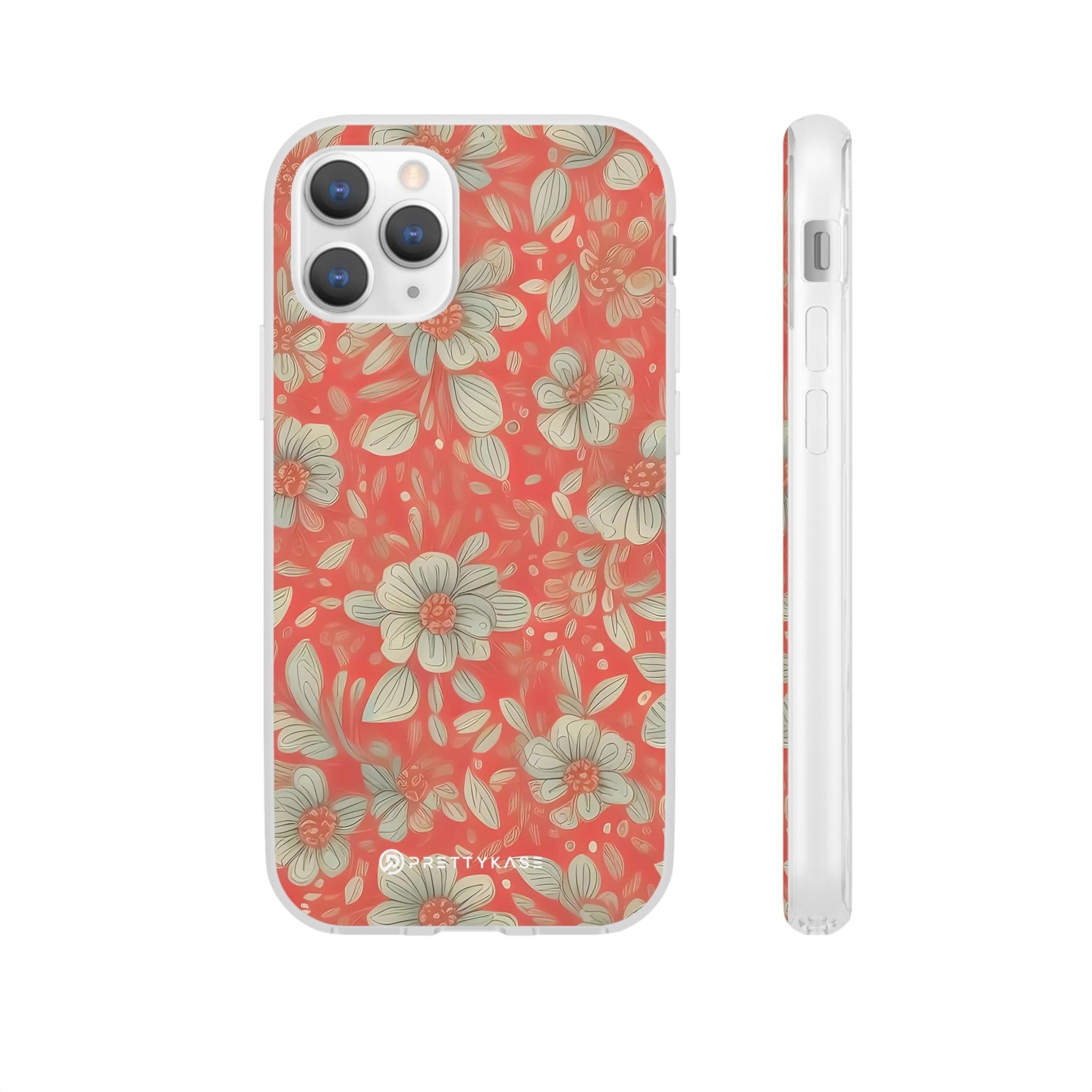 Red Orange Floral Slim - PrettyKase