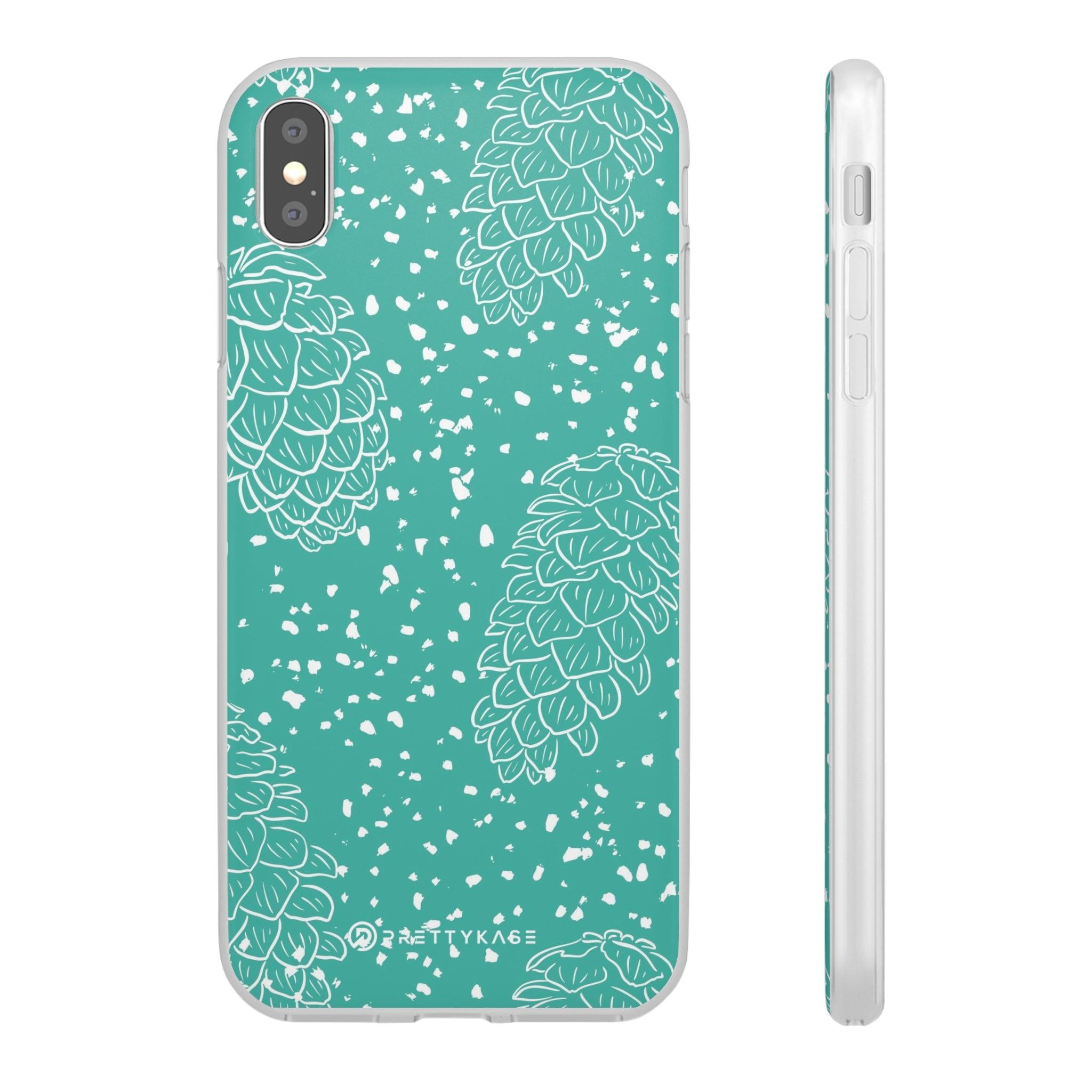 Teal Pinecones Slim - PrettyKase